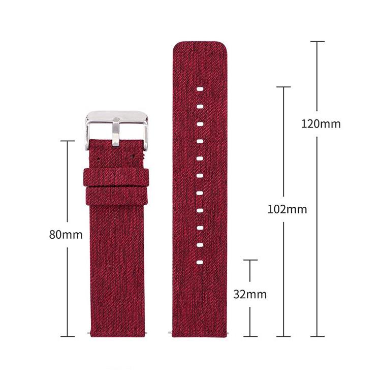 22mm Stainless Steel Pin Buckle Nylon Woven Canvas Watch Band