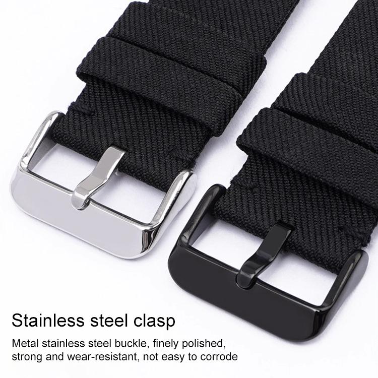 12mm Stainless Steel Pin Buckle Nylon Woven Canvas Watch Band