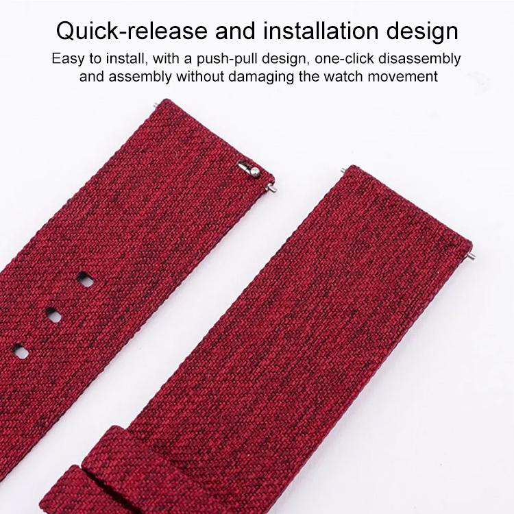 18mm Stainless Steel Pin Buckle Nylon Woven Canvas Watch Band