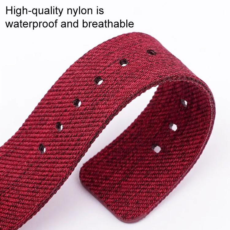 18mm Stainless Steel Pin Buckle Nylon Woven Canvas Watch Band