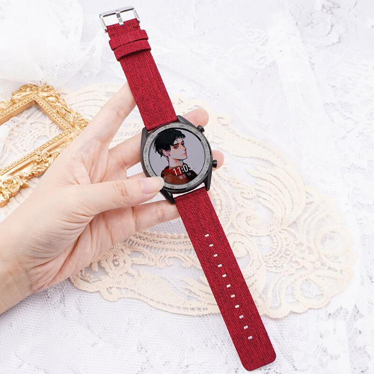 22mm Stainless Steel Pin Buckle Nylon Woven Canvas Watch Band