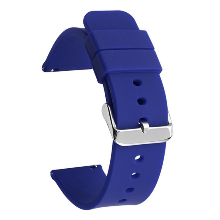12mm Stainless Steel Silver Pin Buckle Solid Color Silicone Waterproof Watch Band