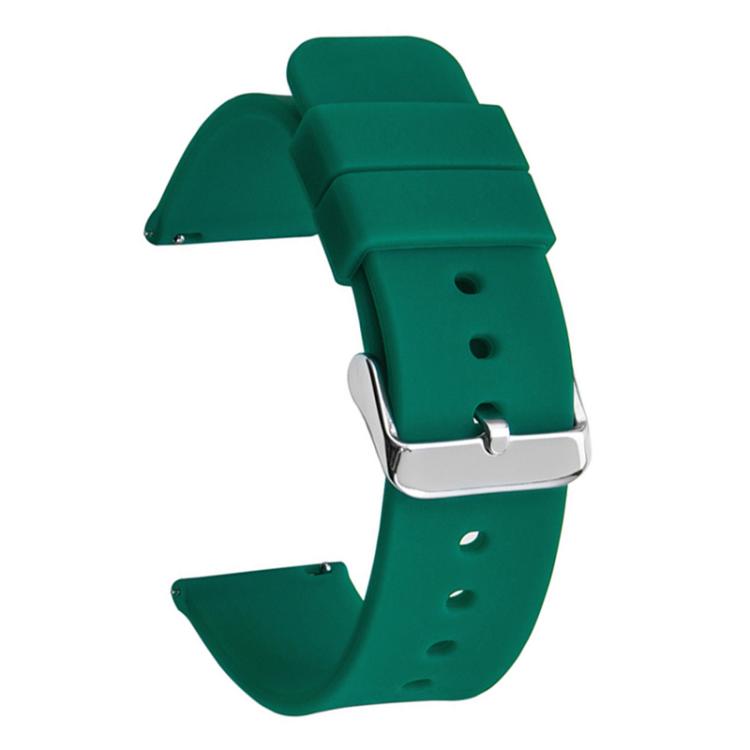 12mm Stainless Steel Silver Pin Buckle Solid Color Silicone Waterproof Watch Band