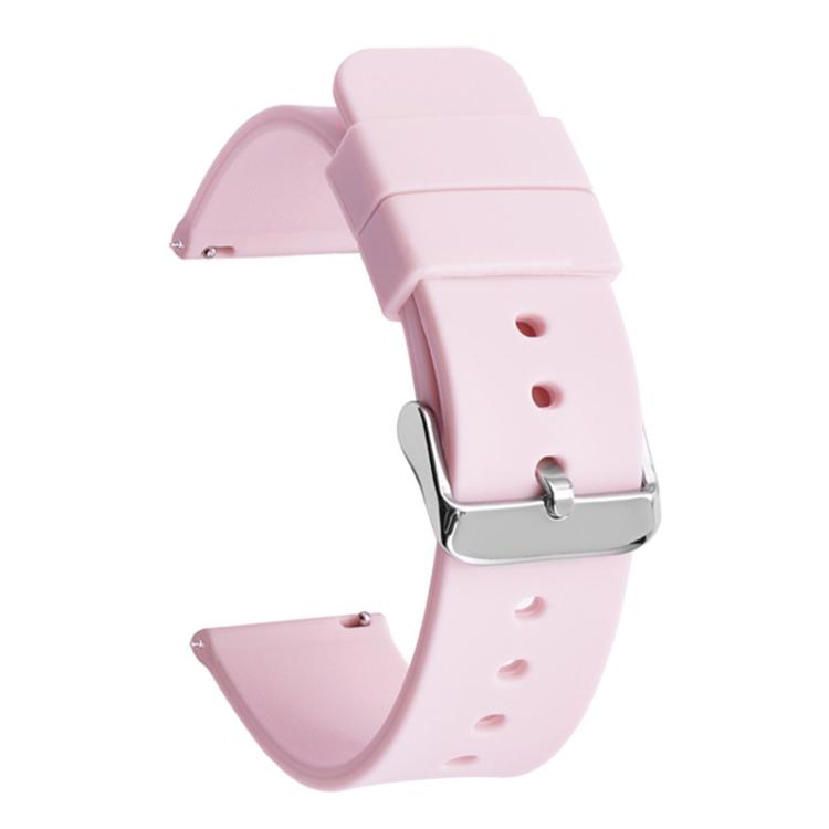 12mm Stainless Steel Silver Pin Buckle Solid Color Silicone Waterproof Watch Band