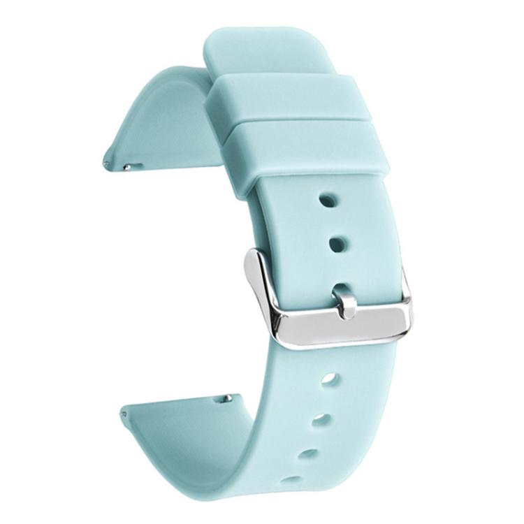 12mm Stainless Steel Silver Pin Buckle Solid Color Silicone Waterproof Watch Band