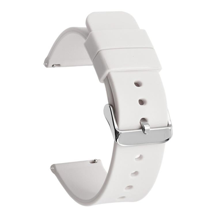 12mm Stainless Steel Silver Pin Buckle Solid Color Silicone Waterproof Watch Band