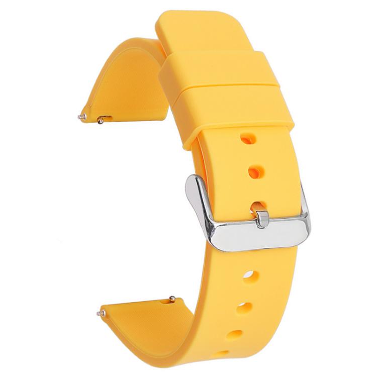 12mm Stainless Steel Silver Pin Buckle Solid Color Silicone Waterproof Watch Band