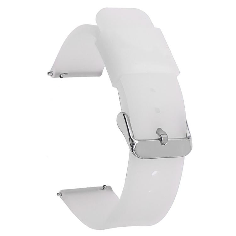 12mm Stainless Steel Silver Pin Buckle Solid Color Silicone Waterproof Watch Band