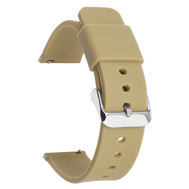 12mm Stainless Steel Silver Pin Buckle Solid Color Silicone Waterproof Watch Band