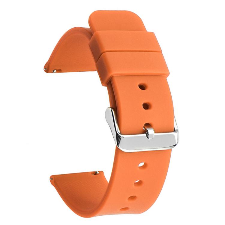 12mm Stainless Steel Silver Pin Buckle Solid Color Silicone Waterproof Watch Band
