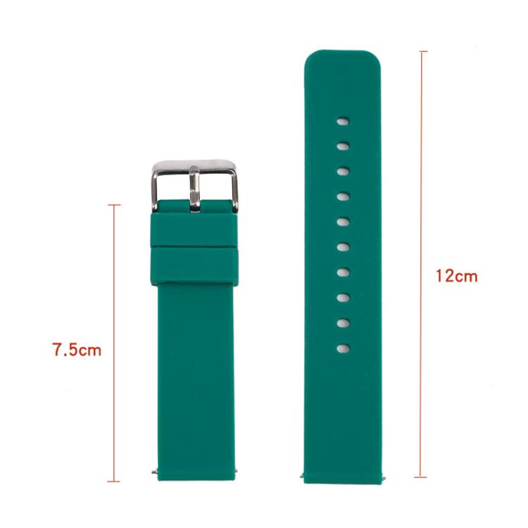10mm Stainless Steel Silver Pin Buckle Solid Color Silicone Waterproof Watch Band