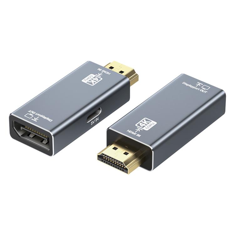 4K 60Hz HDMI Male to DP Female HD Adapter - Grey