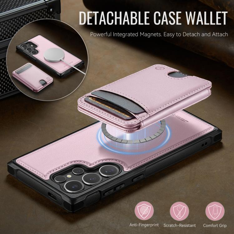 For Samsung Galaxy S24 Ultra 5G JEEHOOD J10 Flip Card Bag MagSafe Split RFID Leather Phone Case
