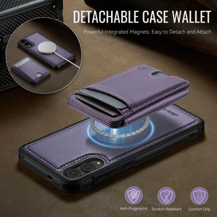For Samsung Galaxy S25 Edge 5G JEEHOOD J10 Flip Card Bag MagSafe Split RFID Leather Phone Case