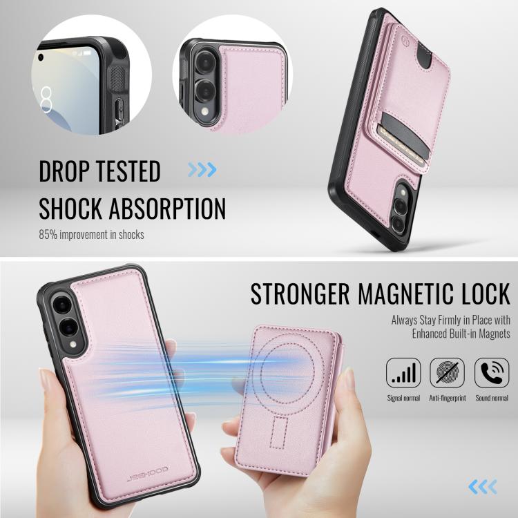 For Samsung Galaxy S25 Edge 5G JEEHOOD J10 Flip Card Bag MagSafe Split RFID Leather Phone Case