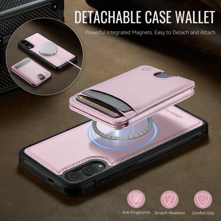 For Samsung Galaxy S25 Edge 5G JEEHOOD J10 Flip Card Bag MagSafe Split RFID Leather Phone Case