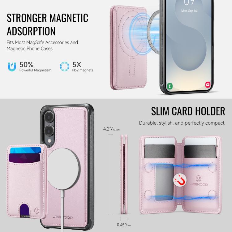 For Samsung Galaxy S25 Edge 5G JEEHOOD J10 Flip Card Bag MagSafe Split RFID Leather Phone Case