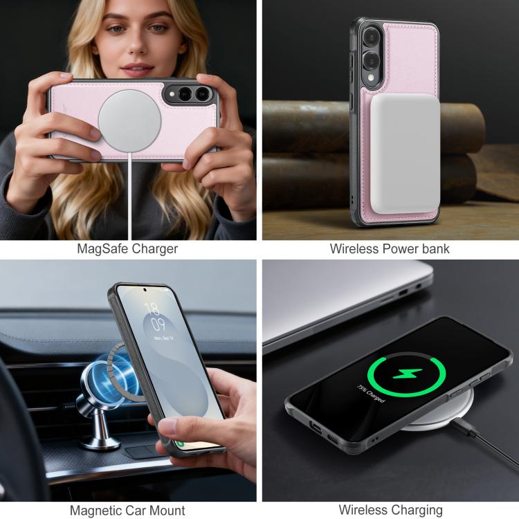 For Samsung Galaxy S25 Edge 5G JEEHOOD J10 Flip Card Bag MagSafe Split RFID Leather Phone Case