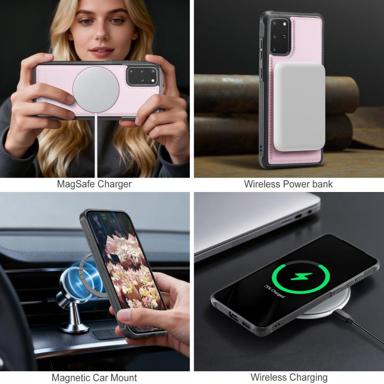 For Samsung Galaxy S20+ 5G JEEHOOD J10 Flip Card Bag MagSafe Split RFID Leather Phone Case