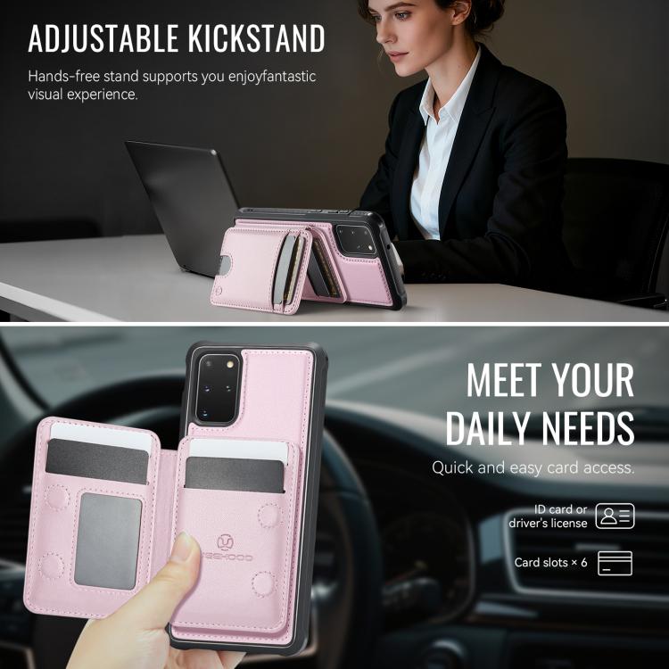For Samsung Galaxy S20+ 5G JEEHOOD J10 Flip Card Bag MagSafe Split RFID Leather Phone Case