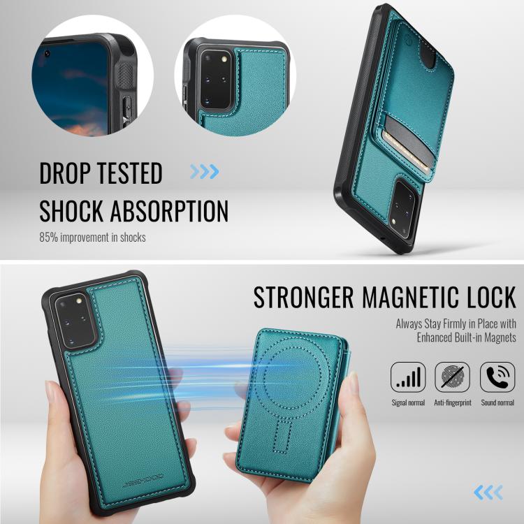 For Samsung Galaxy S20+ 5G JEEHOOD J10 Flip Card Bag MagSafe Split RFID Leather Phone Case