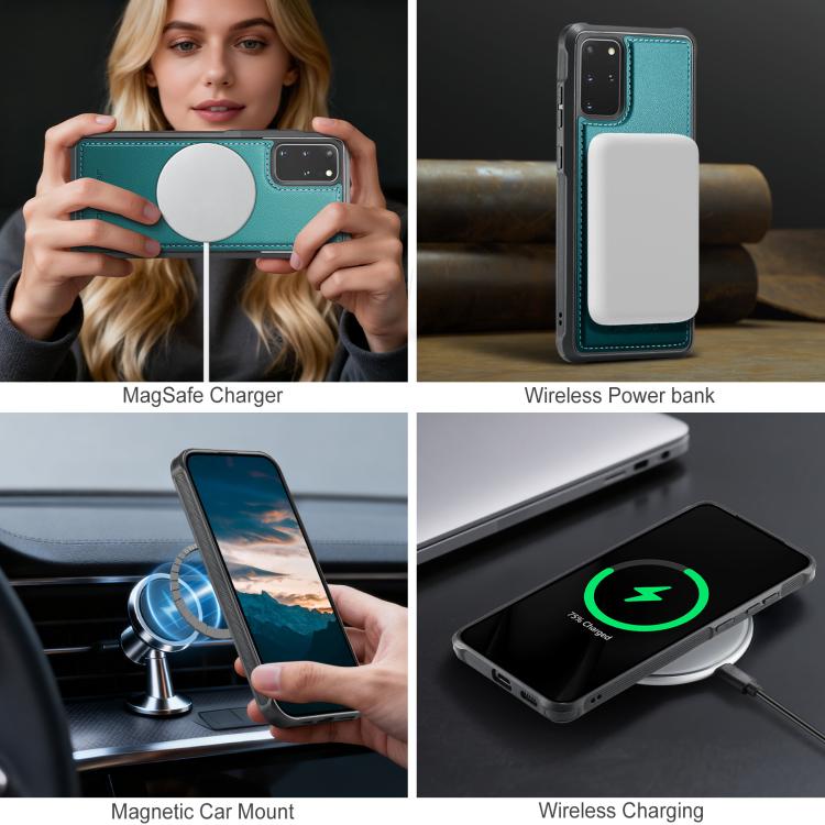 For Samsung Galaxy S20+ 5G JEEHOOD J10 Flip Card Bag MagSafe Split RFID Leather Phone Case