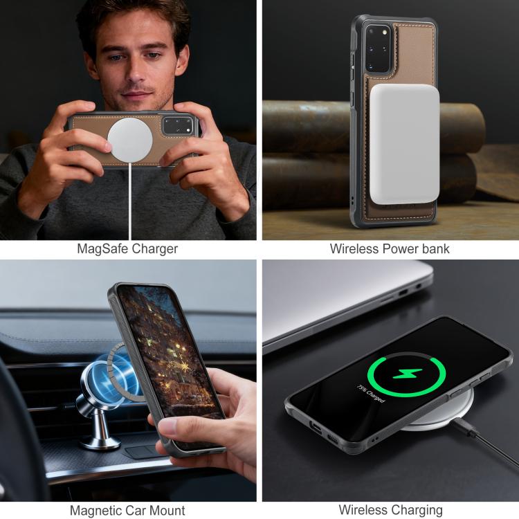 For Samsung Galaxy S20+ 5G JEEHOOD J10 Flip Card Bag MagSafe Split RFID Leather Phone Case