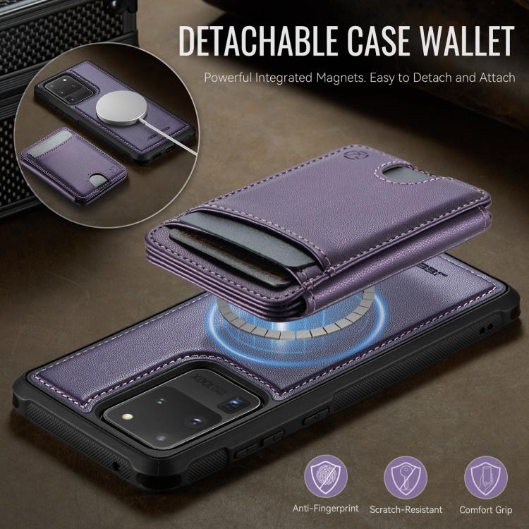 For Samsung Galaxy S20 Ultra 5G JEEHOOD J10 Flip Card Bag MagSafe Split RFID Leather Phone Case