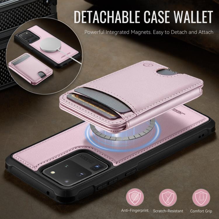 For Samsung Galaxy S20 Ultra 5G JEEHOOD J10 Flip Card Bag MagSafe Split RFID Leather Phone Case