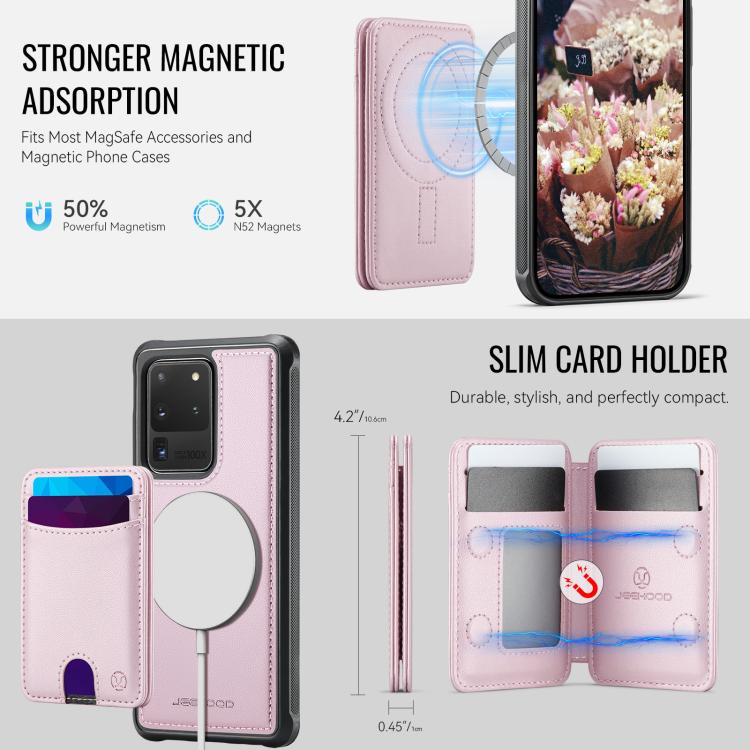 For Samsung Galaxy S20 Ultra 5G JEEHOOD J10 Flip Card Bag MagSafe Split RFID Leather Phone Case