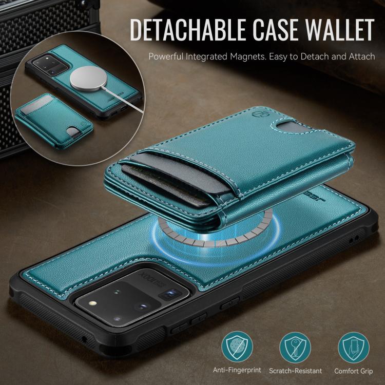 For Samsung Galaxy S20 Ultra 5G JEEHOOD J10 Flip Card Bag MagSafe Split RFID Leather Phone Case