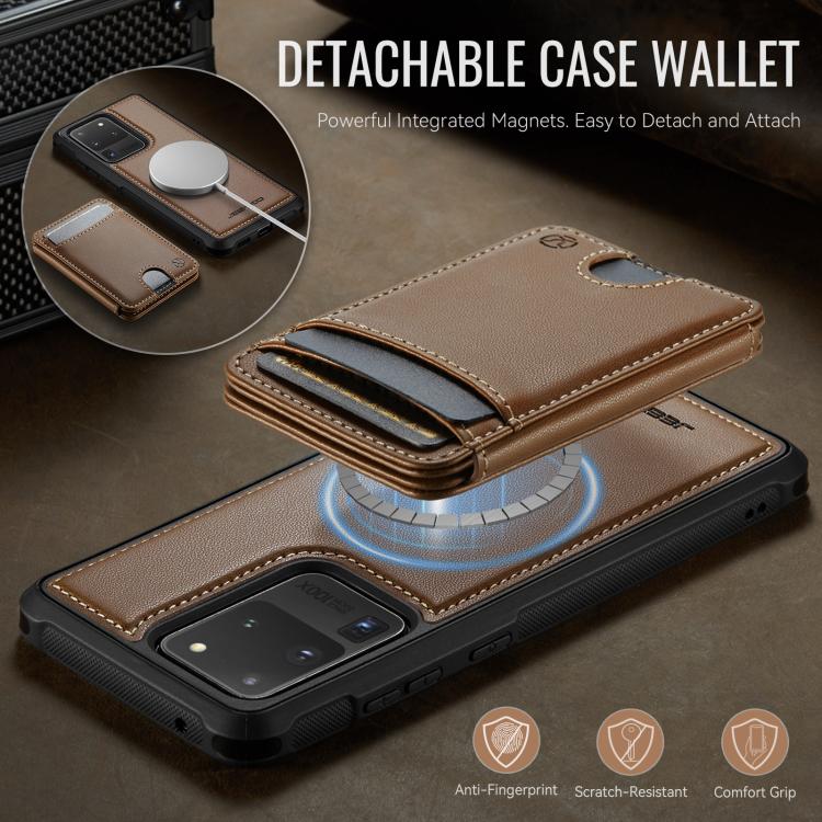 For Samsung Galaxy S20 Ultra 5G JEEHOOD J10 Flip Card Bag MagSafe Split RFID Leather Phone Case