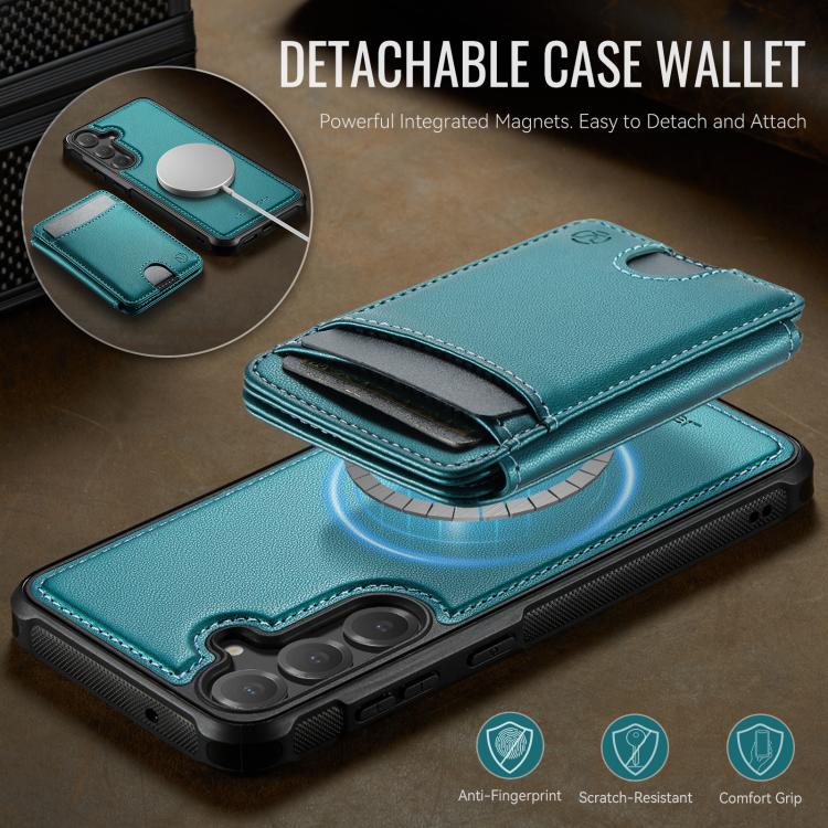 For Samsung Galaxy S23 FE 5G JEEHOOD J10 Flip Card Bag MagSafe Split RFID Leather Phone Case