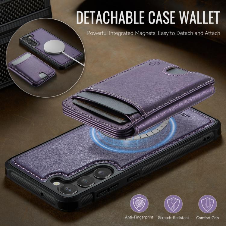 For Samsung Galaxy S23+ 5G JEEHOOD J10 Flip Card Bag MagSafe Split RFID Leather Phone Case