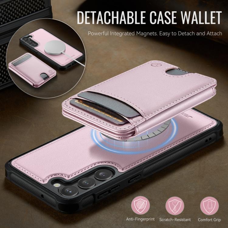 For Samsung Galaxy S23+ 5G JEEHOOD J10 Flip Card Bag MagSafe Split RFID Leather Phone Case