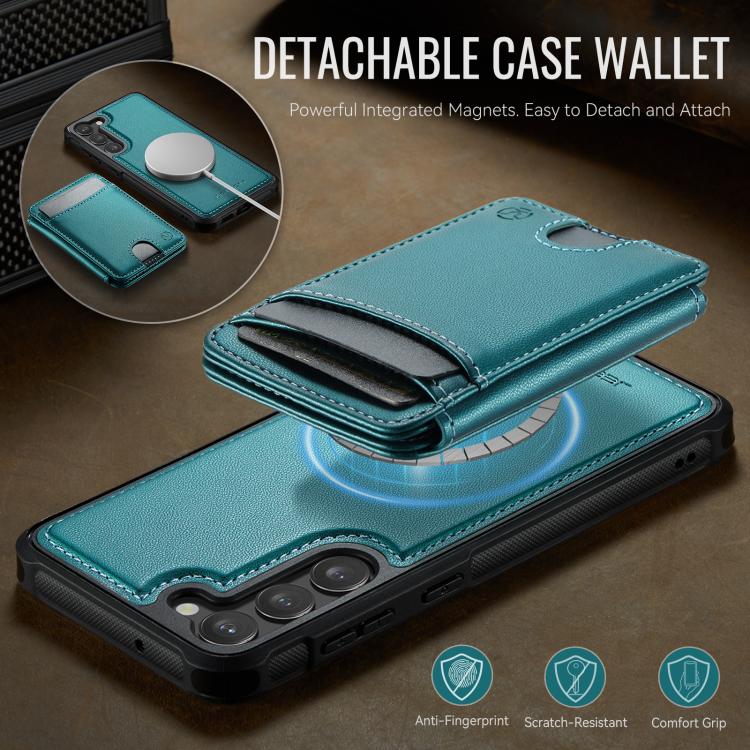 For Samsung Galaxy S23+ 5G JEEHOOD J10 Flip Card Bag MagSafe Split RFID Leather Phone Case