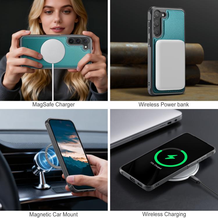 For Samsung Galaxy S23+ 5G JEEHOOD J10 Flip Card Bag MagSafe Split RFID Leather Phone Case
