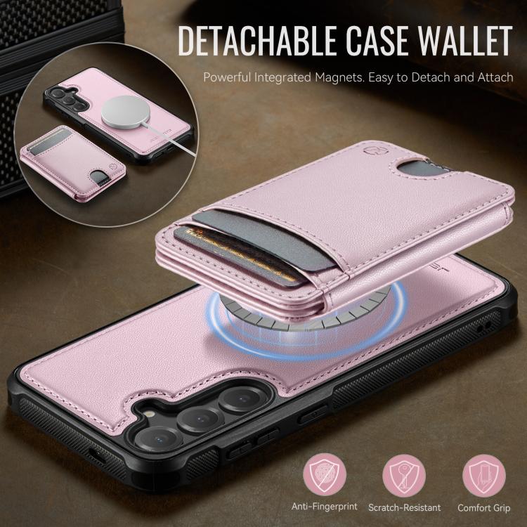 For Samsung Galaxy S24 5G JEEHOOD J10 Flip Card Bag MagSafe Split RFID Leather Phone Case