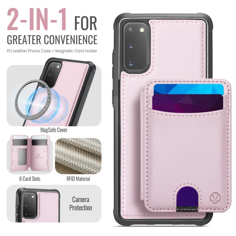 For Samsung Galaxy S20 JEEHOOD J10 Flip Card Bag MagSafe Split RFID Leather Phone Case