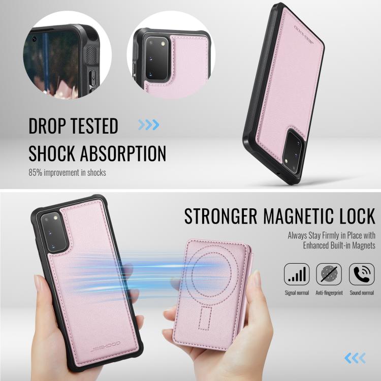 For Samsung Galaxy S20 JEEHOOD J10 Flip Card Bag MagSafe Split RFID Leather Phone Case