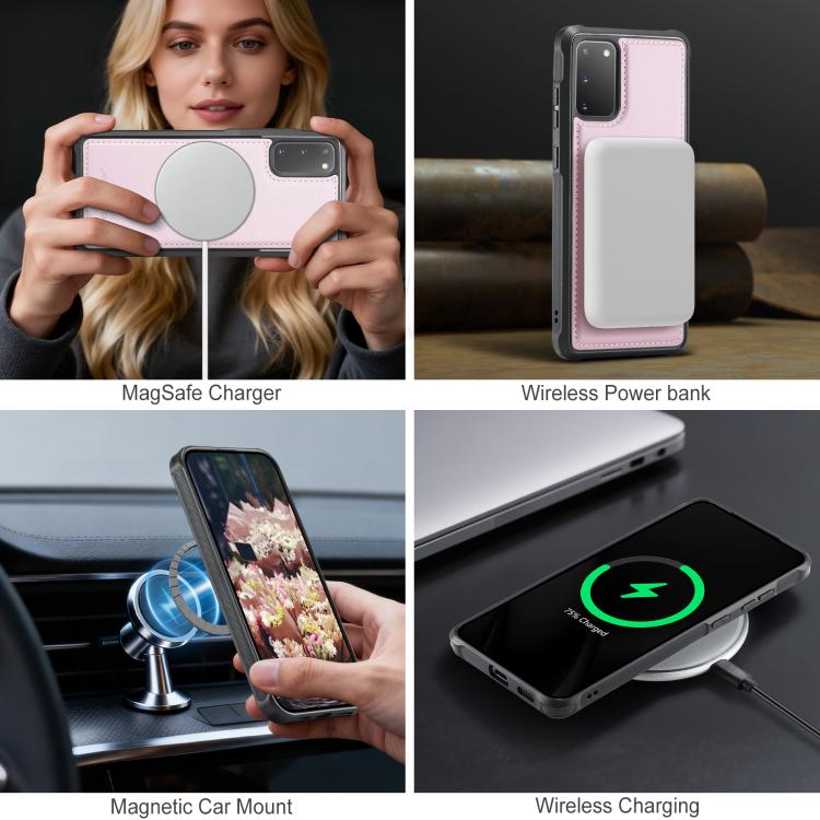 For Samsung Galaxy S20 JEEHOOD J10 Flip Card Bag MagSafe Split RFID Leather Phone Case