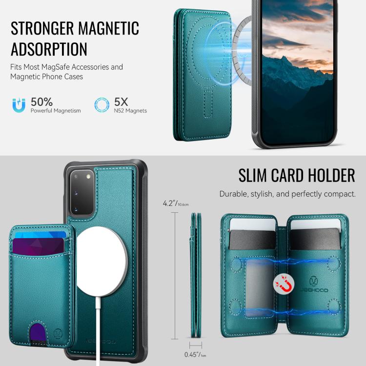 For Samsung Galaxy S20 JEEHOOD J10 Flip Card Bag MagSafe Split RFID Leather Phone Case