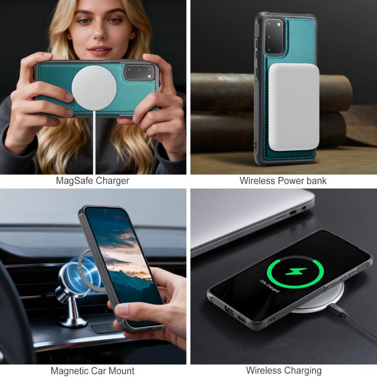 For Samsung Galaxy S20 JEEHOOD J10 Flip Card Bag MagSafe Split RFID Leather Phone Case