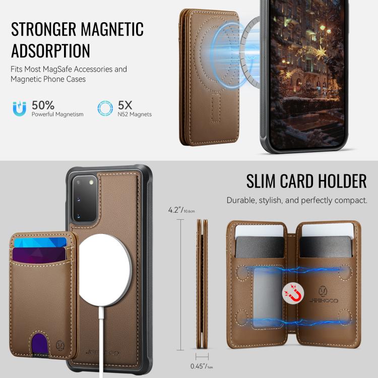 For Samsung Galaxy S20 JEEHOOD J10 Flip Card Bag MagSafe Split RFID Leather Phone Case