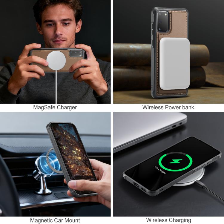 For Samsung Galaxy S20 JEEHOOD J10 Flip Card Bag MagSafe Split RFID Leather Phone Case
