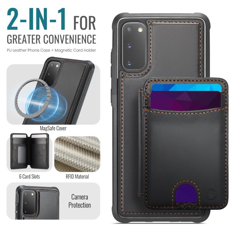 For Samsung Galaxy S20 JEEHOOD J10 Flip Card Bag MagSafe Split RFID Leather Phone Case