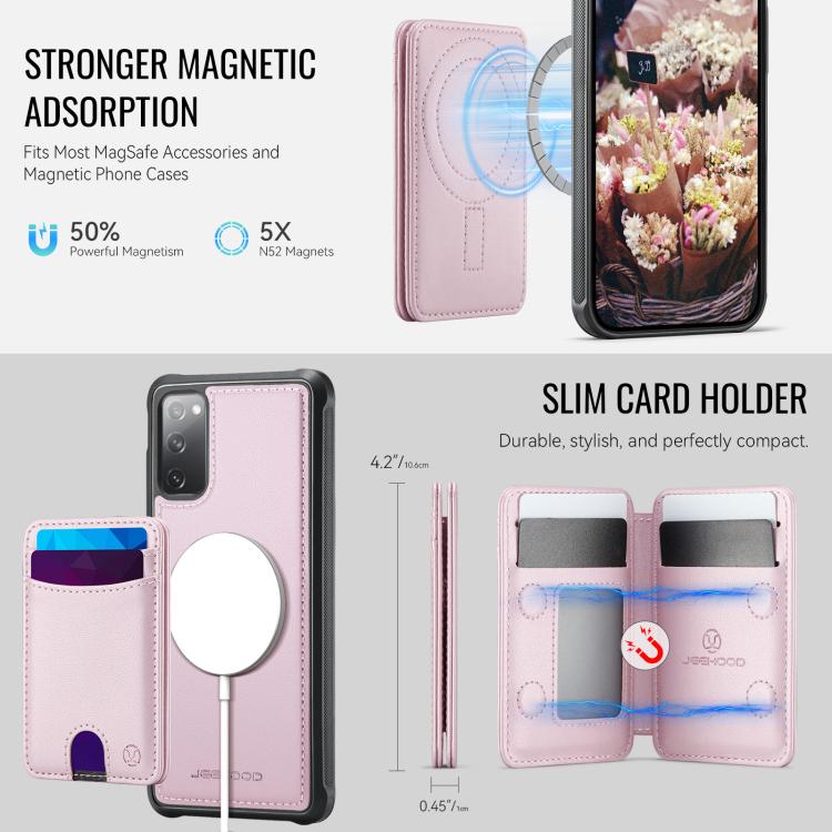 For Samsung Galaxy S20 FE JEEHOOD J10 Flip Card Bag MagSafe Split RFID Leather Phone Case