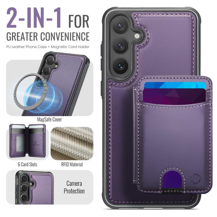 For Samsung Galaxy S26+ 5G JEEHOOD J10 Flip Card Bag MagSafe Split RFID Leather Phone Case