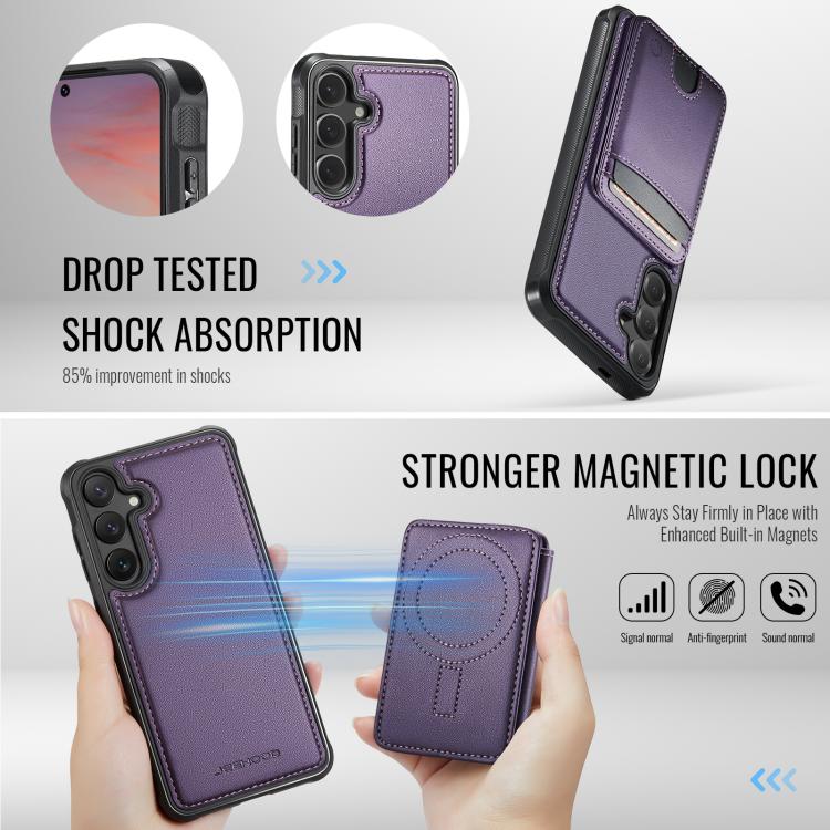 For Samsung Galaxy S26+ 5G JEEHOOD J10 Flip Card Bag MagSafe Split RFID Leather Phone Case