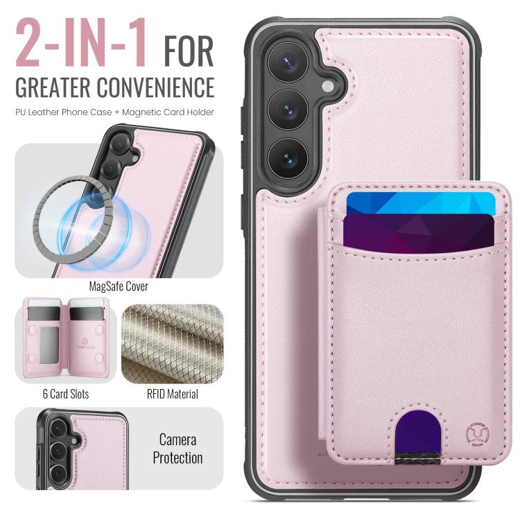 For Samsung Galaxy S26+ 5G JEEHOOD J10 Flip Card Bag MagSafe Split RFID Leather Phone Case
